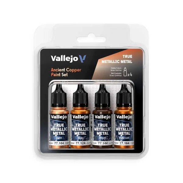 Vallejo True Metallic Metal: Ancient Copper Color Set (4)